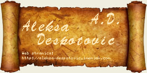 Aleksa Despotović vizit kartica
